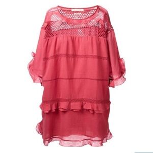 Isabel Marant Cassy Lace Inset Ruffle Dress